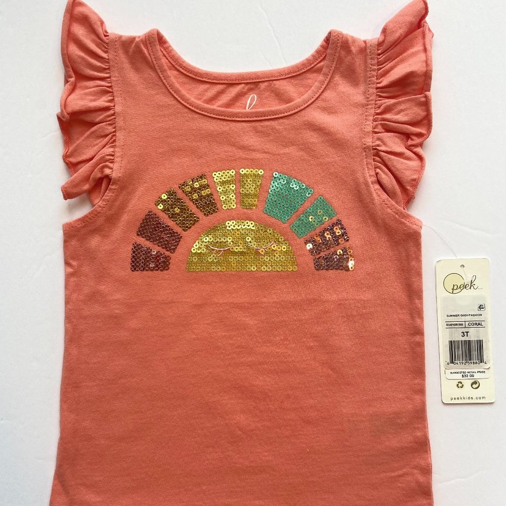 NWT PEEK Sparkly Sequins Sunrise T-Shirt